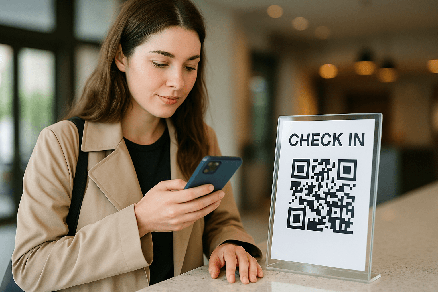 A digital onboarding process with QR codes for quick member registration.