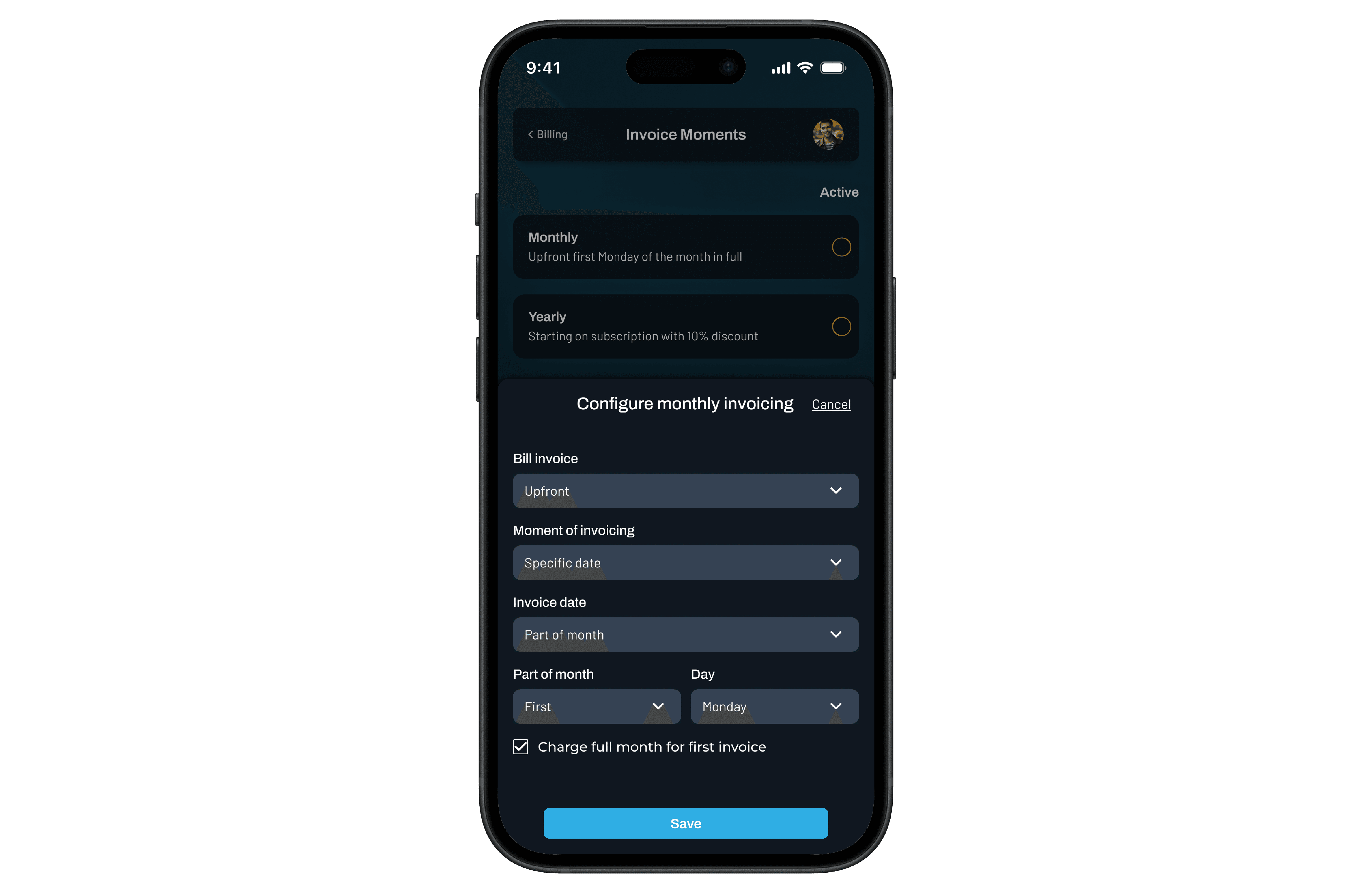 Automatische facturatie en betalingsoverzicht in de Tjecko-app